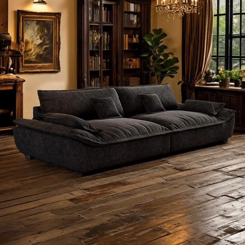 

-+-European Sleep Living Room Sofas Black Dark Girly Apartments Living Room Sofas Lounges Luxury Divano Soggiorno Furniture Home