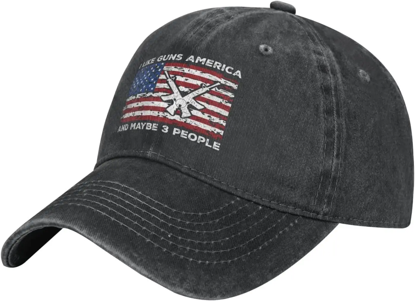 Funny Hat I Like Guns America and Maybe 3 People Hat for Men Baseball Caps Graphic Cap