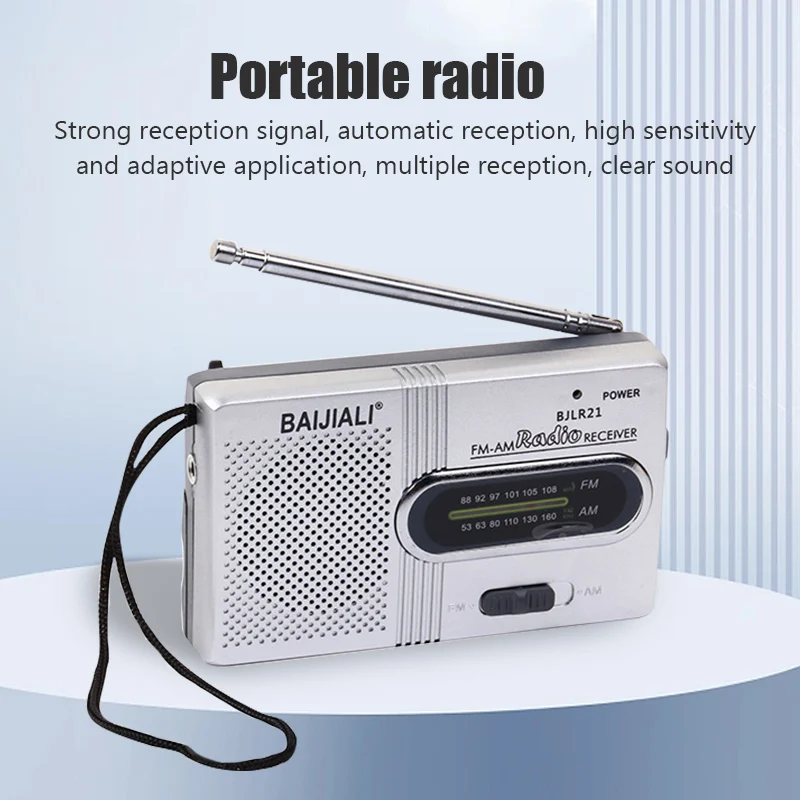 1PC NEW Portable Mini Radio Handheld Dual Band AM FM Music Player Speaker with Telescopic Antenna Outdoor Radio Stereo