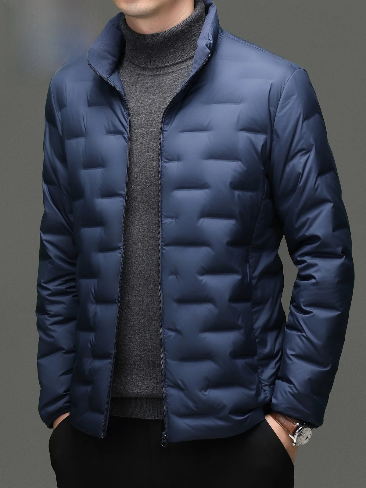 เสื้อโค้ทกันหนาวผู้ชาย Pierre Cardin รุ่น Quilted Du down Jaet คอตั้ง ผ้า Thiened อุ่นสบาย สไตล์ใหม่ล่าสุดสำหรับฤดูหนาว