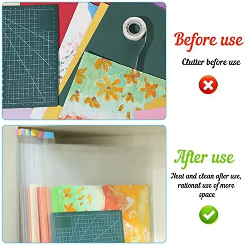 30 Piece Scrapbook Paper Storage Box With Adhesive Index Labels Craft Paper Storage For Vinyl Paper File Photos-B61B