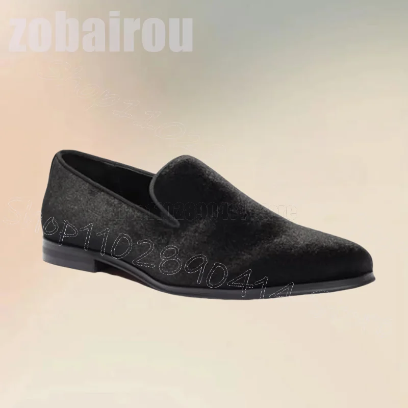 

Black Corduroy Low Top Penny Loafers Fashion Slip On Men Shoes Luxurious Handmade Party Banquet Office Dating Men Casual Shoes