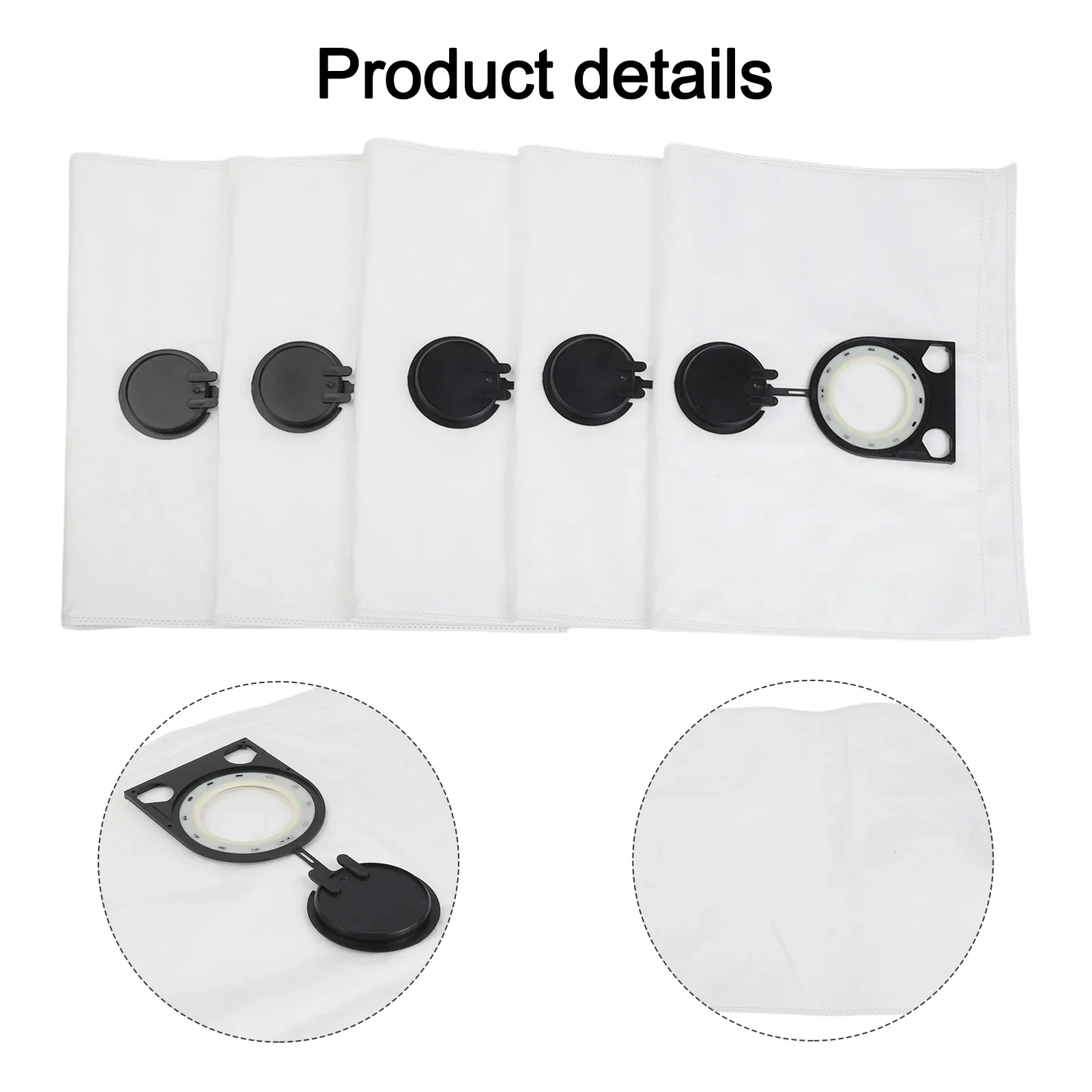 Replacement Set 5pcs Vacuum Cleaner Dust Bags for ISP For iPulse ARDL1635 Made with Nonwoven Fabric for Enhanced Dust Capacity