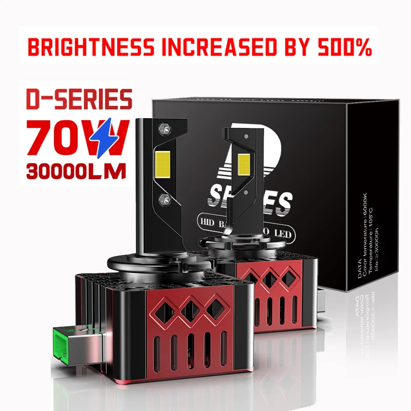 2PCS LED Headlights D1S D2S D3S D4S Auto Bulbs D5S D8S Car Lights Replacing Xenon Lamp High-power 30 Lamp Beads CANbus No Error