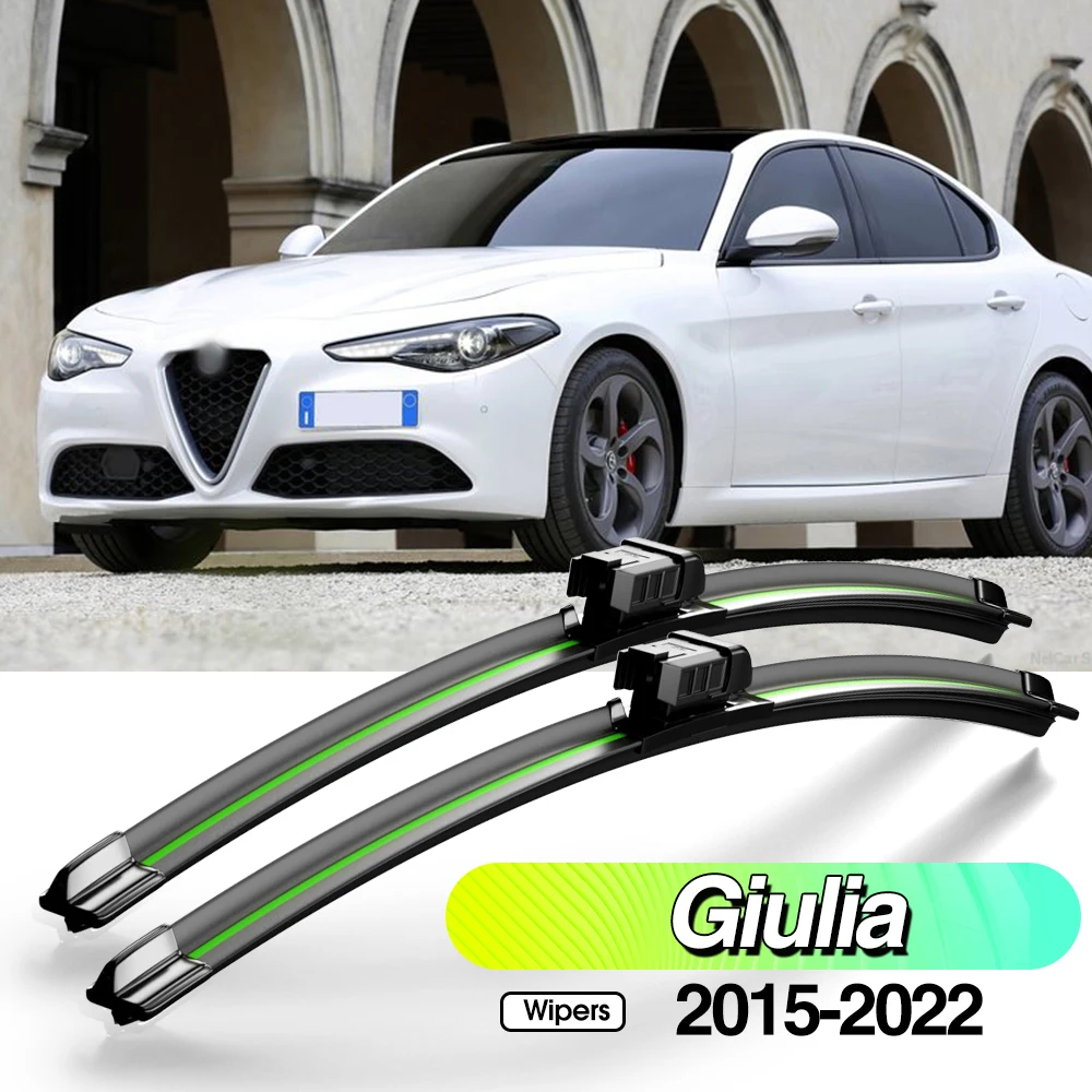 For Alfa Romeo Giulia 2015-2022 2pcs Front Windshield Wiper Blades Windscreen Window Accessories 2016 2017 2018 2019 2020 2021