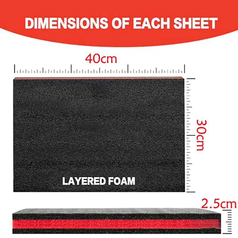 إدراجات واقية من الإسفنج لصندوق الأدوات، رغوة أدوات البولي إيثيلين للحافظات، إدراج وسادة لصناديق الأدوات للتغليف والحرف اليدوية
