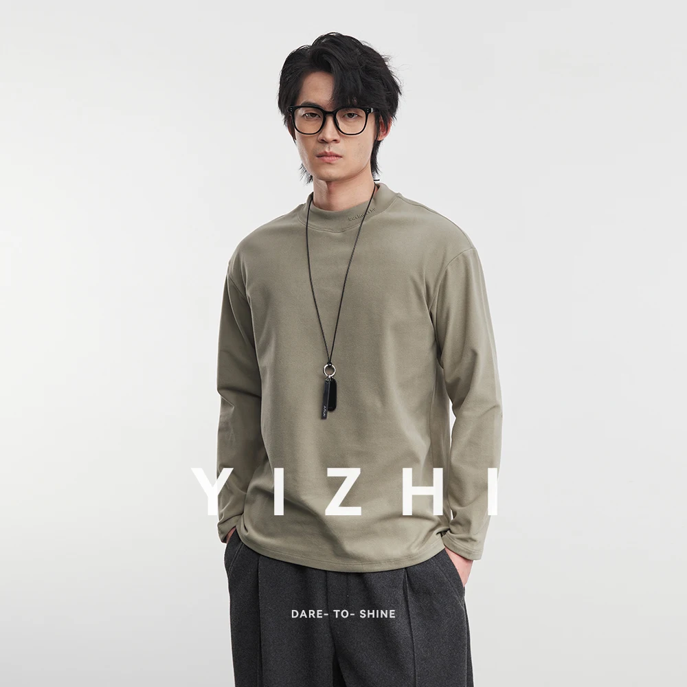 

Fashion Men's Solid Color German Velvet Casual Mid-Collar Bottoming Shirt Winter New Antistatic Men Thickened Bottoming Shirt