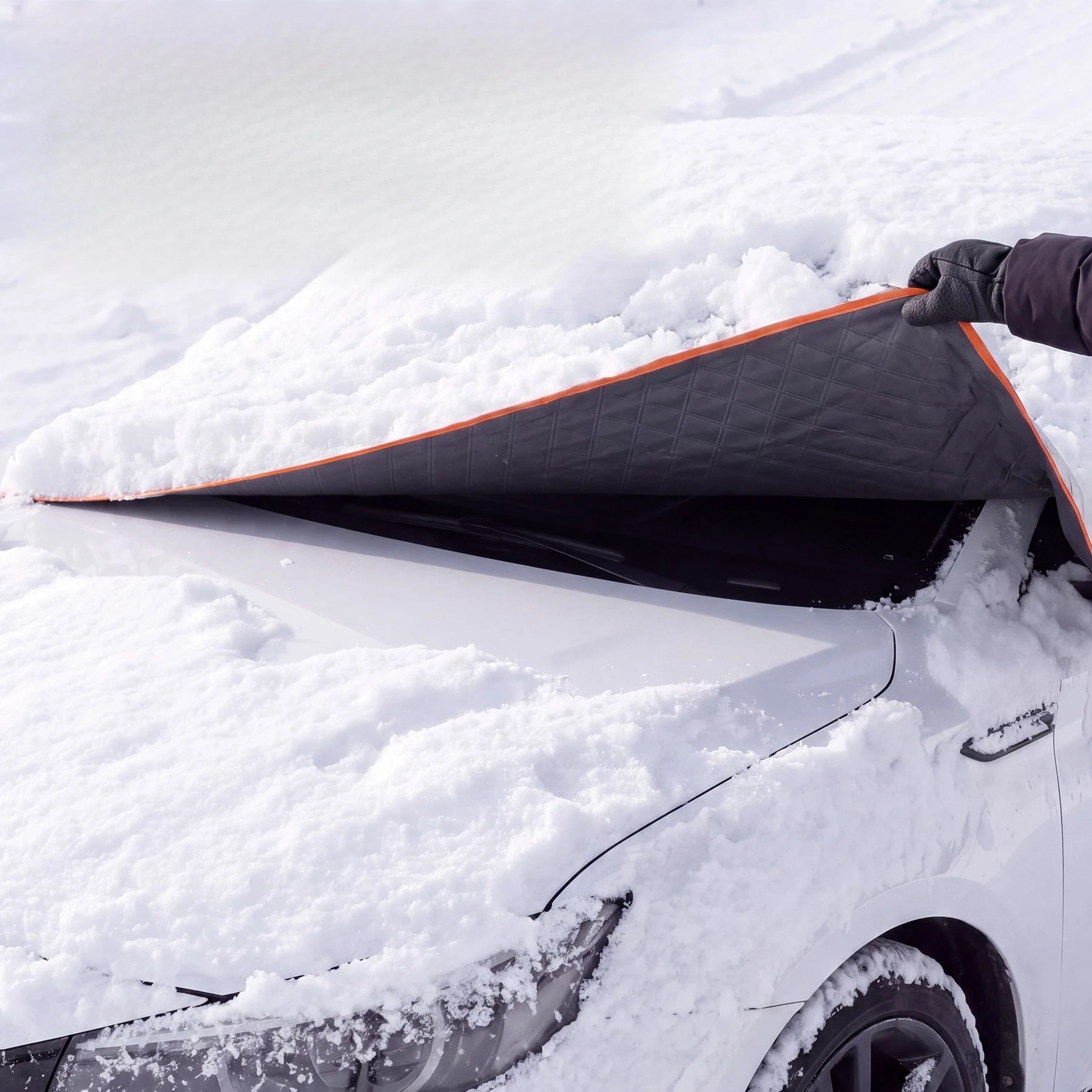 Winter Car Windshield Snow Cover for Cars and SUV Car Front Windscreen Cover Frost Cover Sun Protection Aluminum-Coated