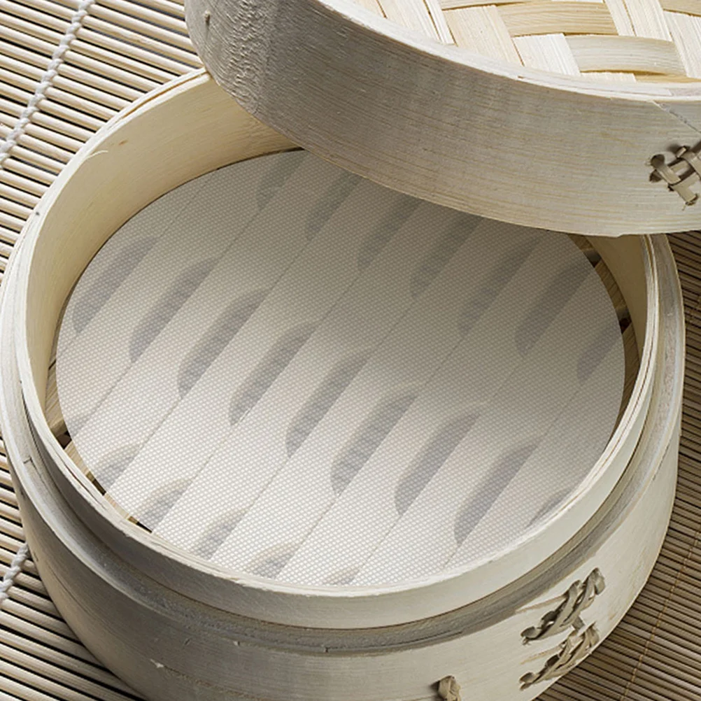 

20Pcs Silicone Steamer Mats Reusable Non-Stick Round Pads for Bamboo Steamers Dumplings Vegetables Food Grade Cooking Liners
