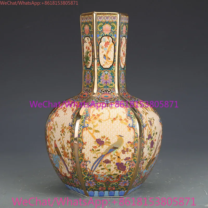 Antique porcelain living room ornaments, ceramic vases, enamel porcelain