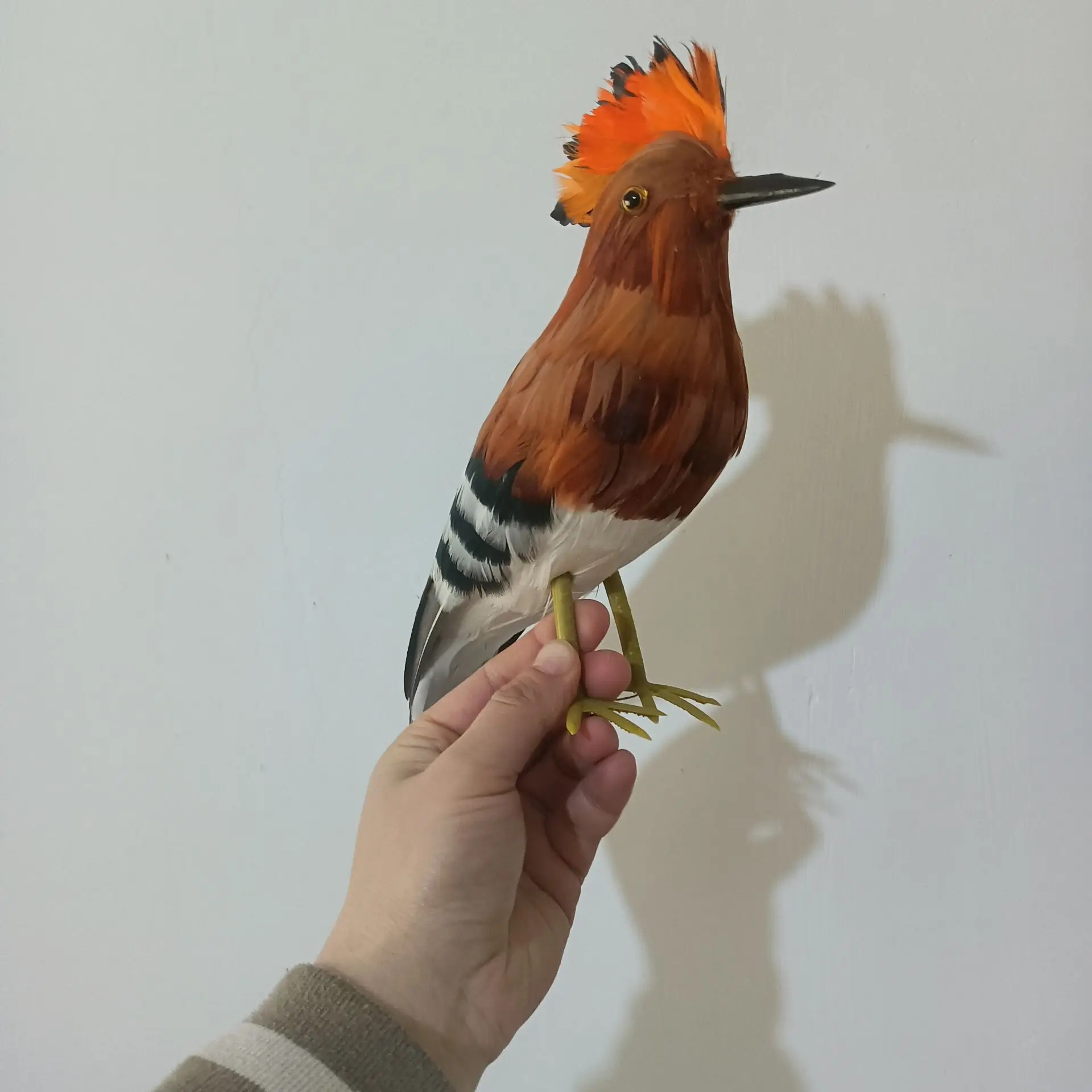 simulation foam and feathers brown hoopoe bird model garden decoration gift about 32cm  a2733