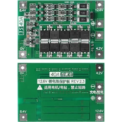 3S 4S 40A 60A Li-ion Lithium Battery Charger Protection Board 18650 BMS for Motor 11.1V 12.6V/14.8V 16.8V Enhance Balance