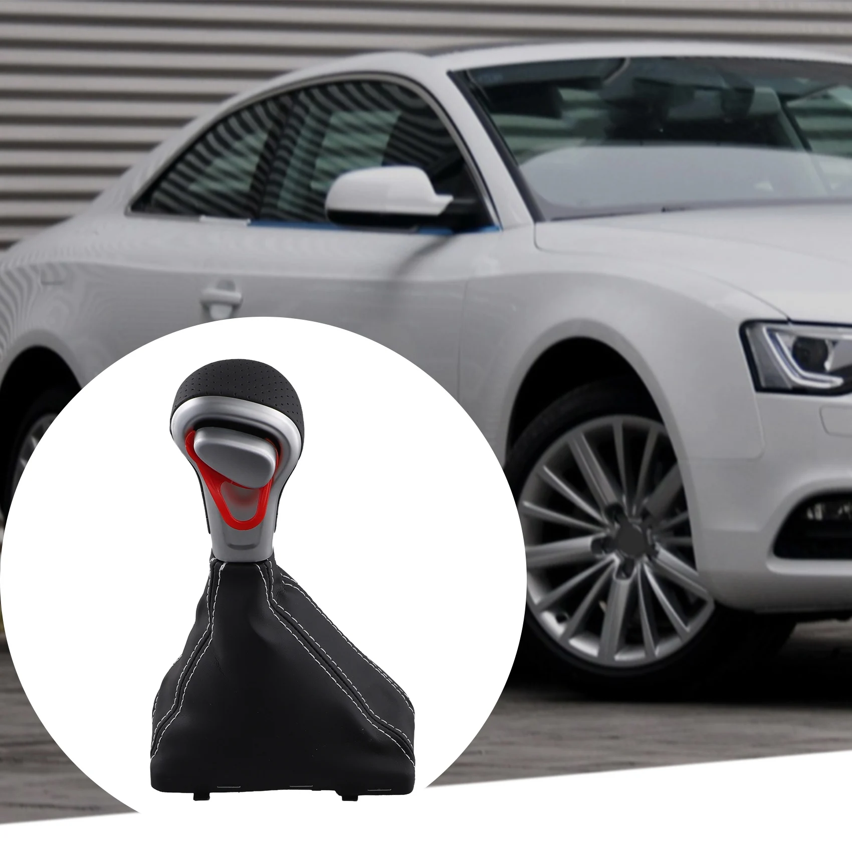 

Hot Selling-LHD Car Automatic Gear Shift Knob Dustproof Cover For A4 Q5 2009-2024 A5 2008-2015 Shift Knob Gaitor Cover,LHD