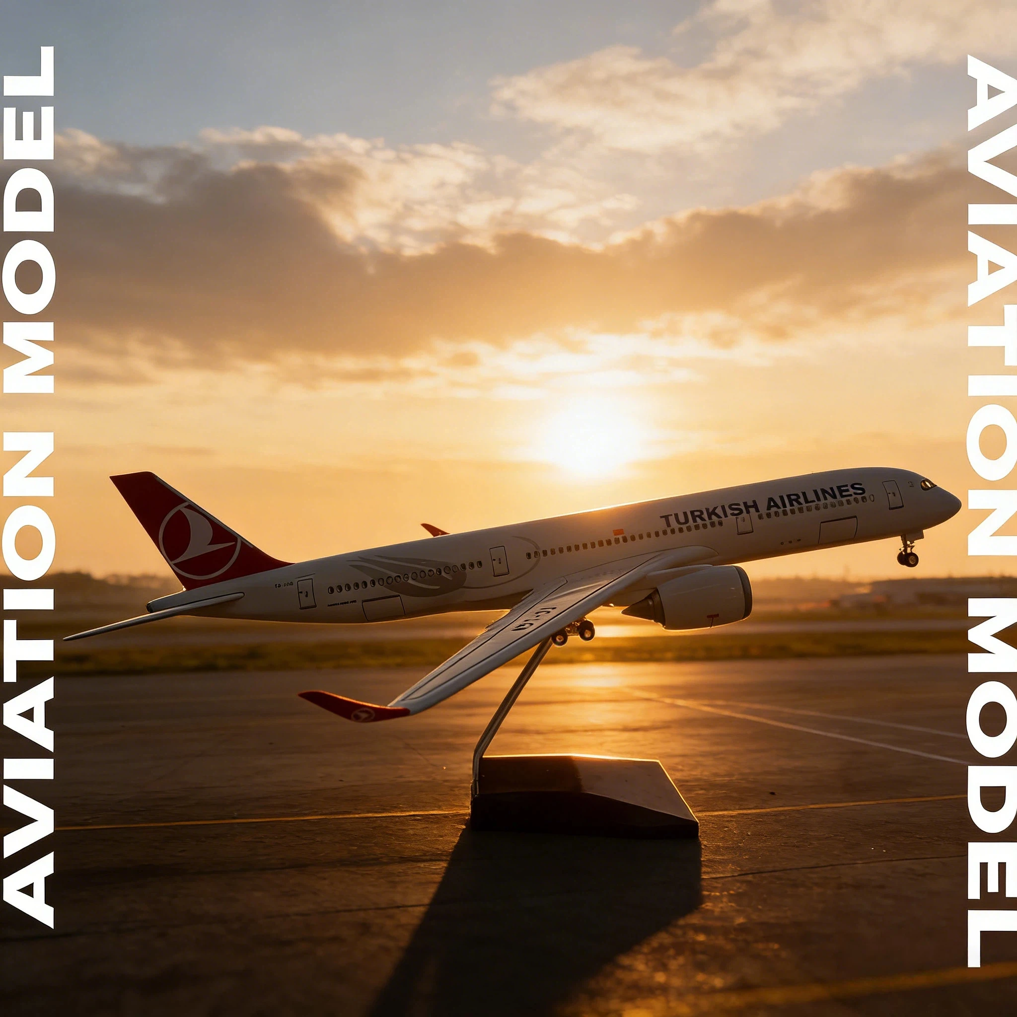 

Модель самолета Turkish Airlines A350 со светодиодной подсветкой и вращающимися колесами, статическая модель для коллекционеров и любителей