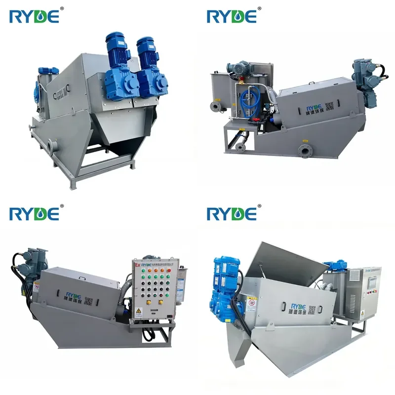 Multi-disc screw filter press automatic sludge dewatering machine motor 1 year warranty, suitable for municipal industrial