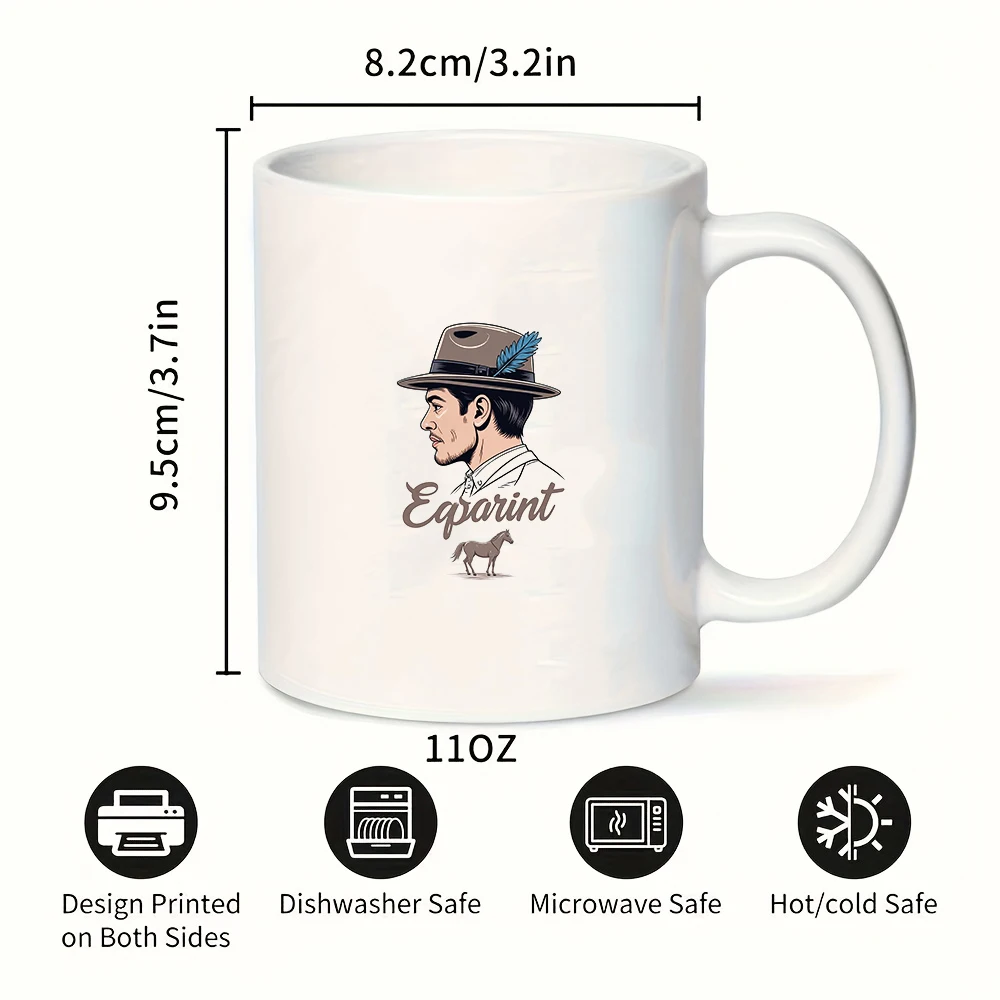 Чашка 11 унций + ретро-кепка для мужчин, рукописный эспарант + декор с рисунком лошади, рождественский подарок, домашний офис, чашка для холодных и горячих напитков