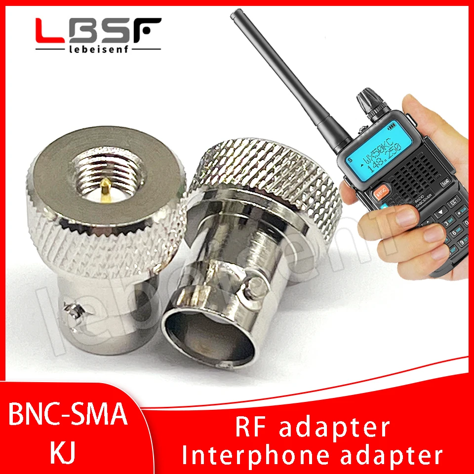 BNCK/SMAJ disc all copper coaxial RF intercom adapter nickel plated BNC female to SMA male.