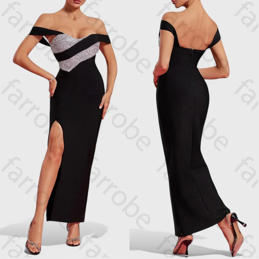 

Customized Off The Shoulder Bandage Maxi Dress A-Line Evening Dresses Prom Gown Formal High Quality Classic Party Gowns for Wome