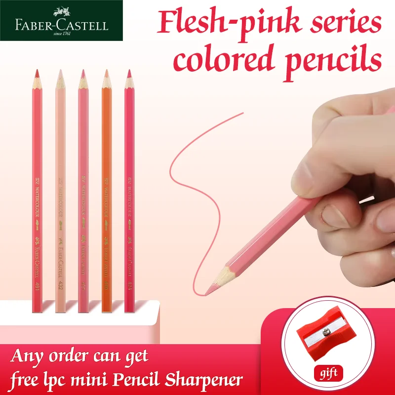 Faber Castell 5pcs Tone Colored Pencils 4mm Core, Water Soluble Pencil for Artist Drawing, Sketching Portrait For Art Supplies