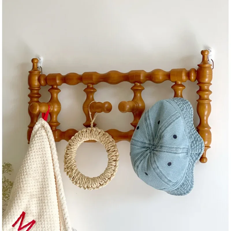 

Retro Creative Clothes Rack Living Room Wall Hanging Coat Hanger Rotating Hook Hat Stand Versatile Practical Storage Furniture