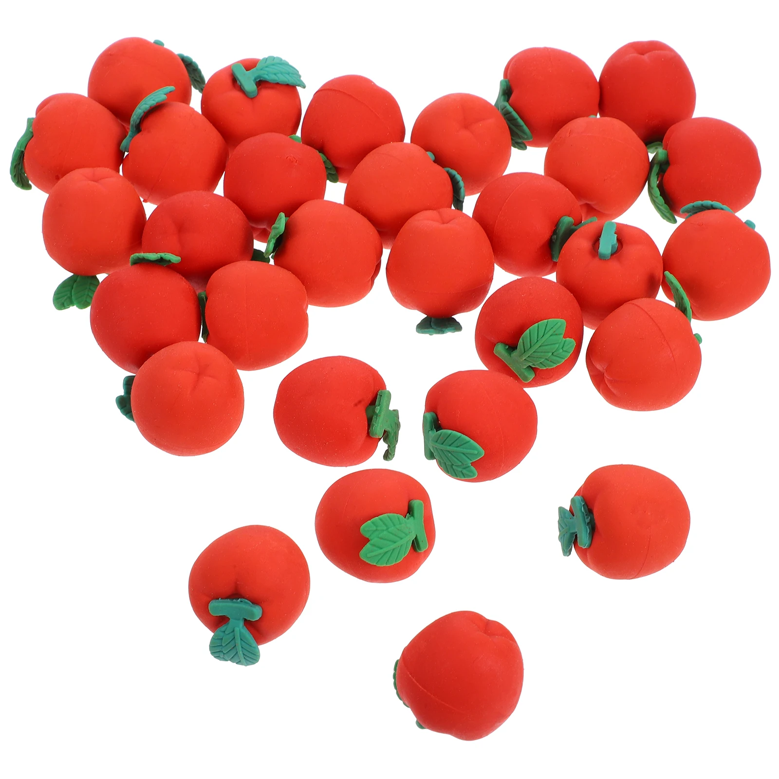 

30pcs Red Apple Eraser Mini 3d Shaped Fruit Rubber School Supplies Student Rewards Tiny Portable Erasers Effective Pencil Mark