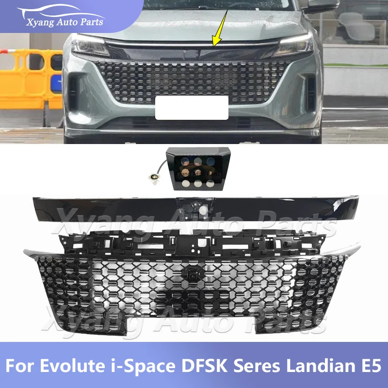 Ensemble de calandre de pare-chocs avant pour Evolute i-space DFSK Seres Landian E5, calandre, logo de lumière avant