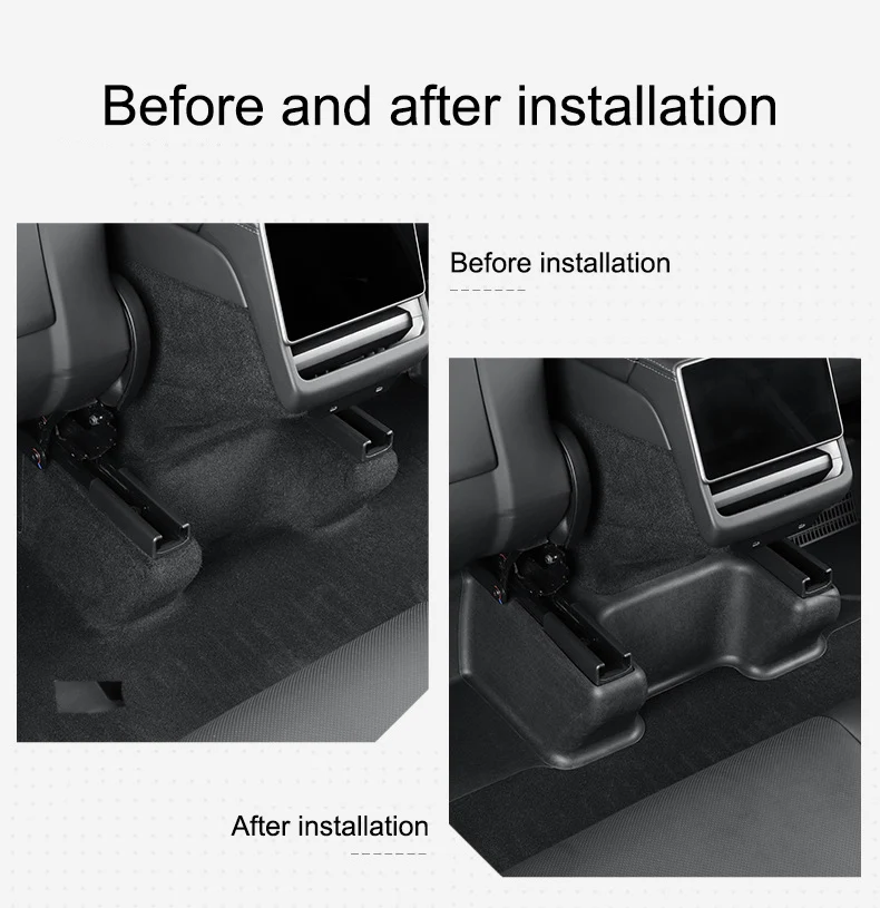 For Tesla Model Y Juniper TPE Surrounded Under Seat Corner Guard Seat Slide Rails Protector Cover Anti-Kick Flocking Accessories