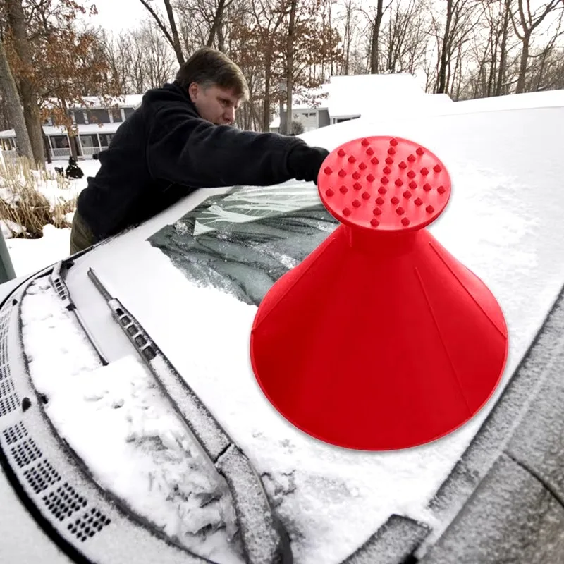 Household thread car ice scraper funnel, window glass cleaning tool, windshield snow removal shovel, cleaning brush, window glas