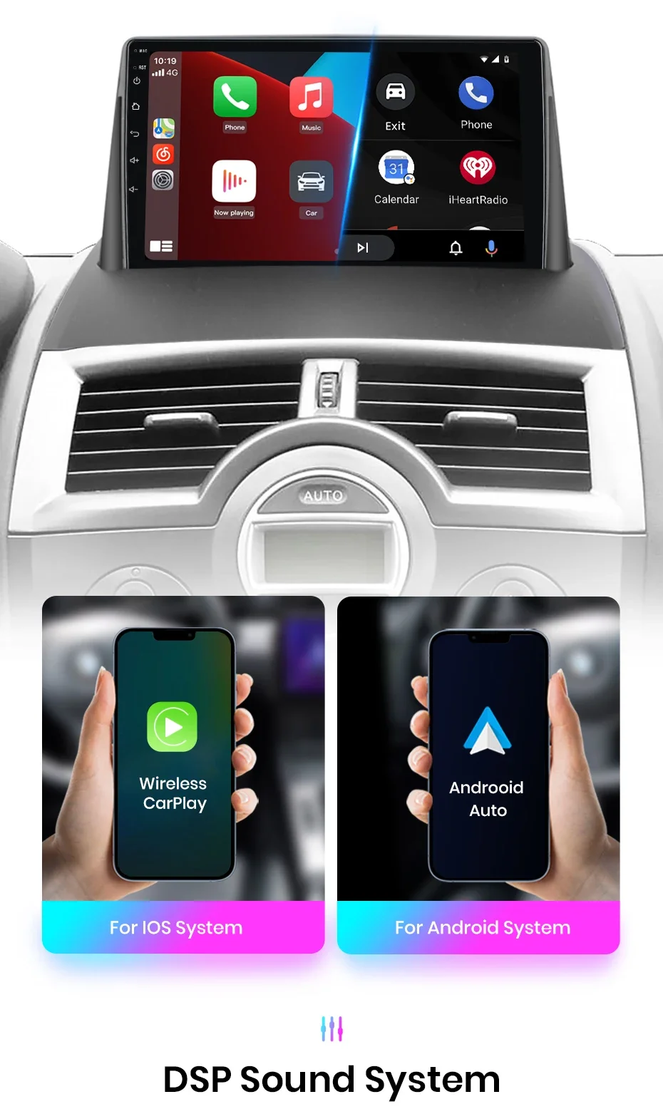 Junsun drahtloses Carplay Android Autoradio für Renault Megane 2 2013-2018 Auto intelligente Systeme rds bt dsp 2 din Autoradio – Detail 15