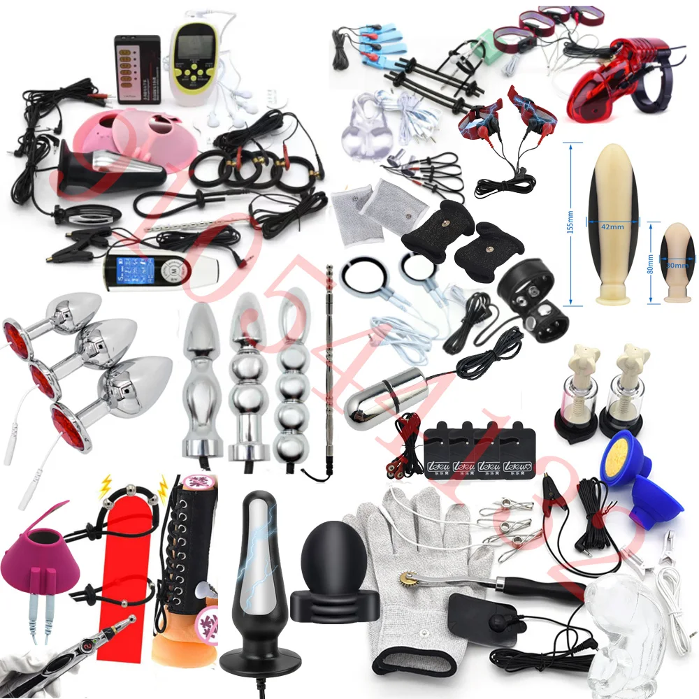 Elektryczna stymulacja zabawki erotyczne do masażu Electro Shock Pulse Anal Butt Plug Penis Cage/wtyczka/pierścień zacisk sutek zacisk sbia SM Roller