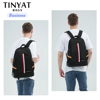 TINYAT-Sac à dos scolaire étanche pour hommes et femmes, sac de voyage pour la rentrée scolaire avec rangement pour chaussures, pliable et résistant aux taches pour étudiants