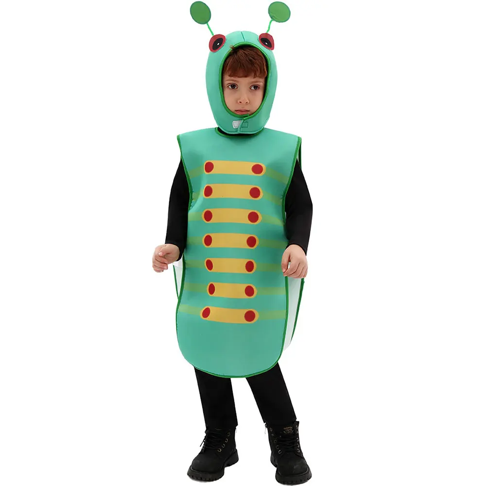 Umorden Boys Girls Caterpillar Costume Cosplay for Kids Child Tunic Hat 2pcs Set