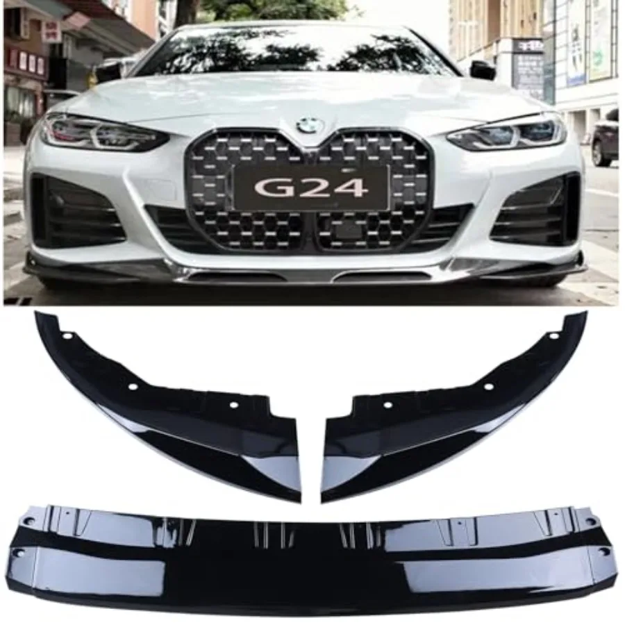 3 قطعة المصد الأمامي الشفاه المفسد عدة لسيارات BMW 4 Series G24 G26 420i 430i I4 M50 M Sport 4Doors G22 G23 M440i 2020 2021 2022 2023 20