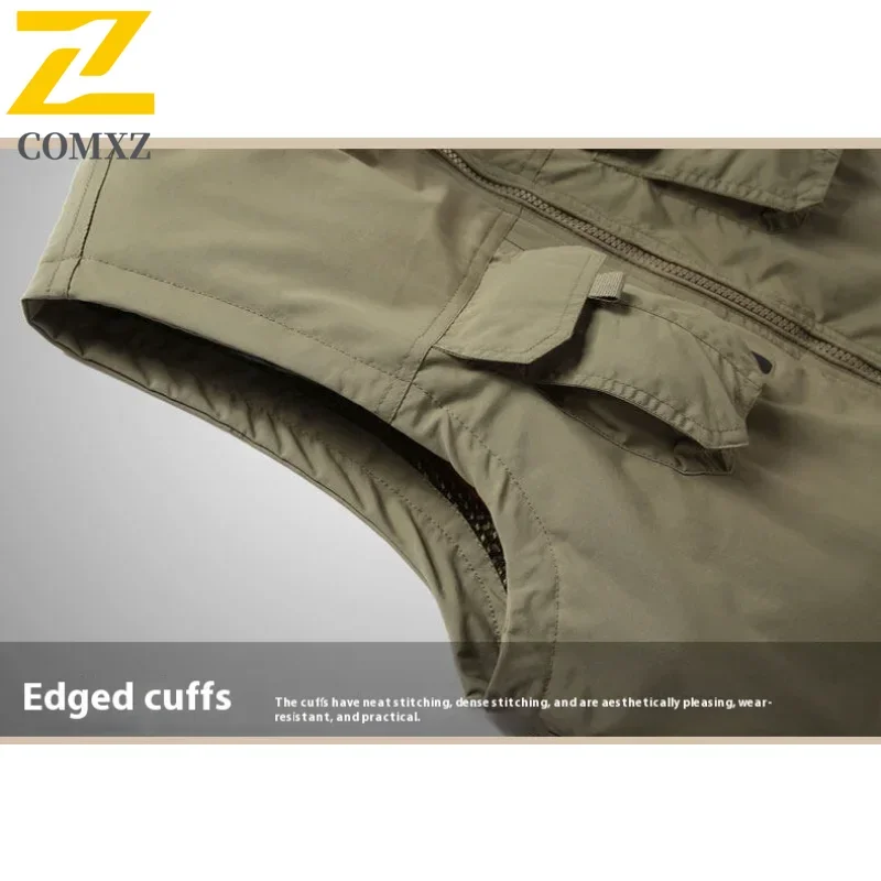 Summer New Men's Jacket with Multiple Pockets Design Refreshing and Breathable Vest Outdoor Fishing and Camping Men's Clothing