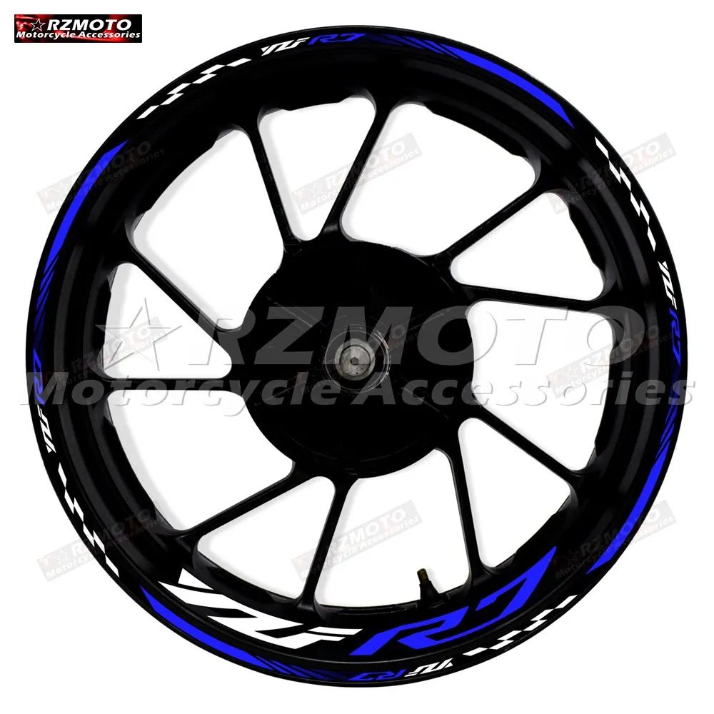 For Yamaha motorcycle YZF-R7 logo wheel decal decoration 17 inch wheel frame YZF R7 wheel rim reflective waterproof sticker