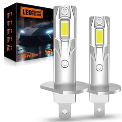 Lâmpada do farol LED para lâmpada do carro, Plug and Play, Mini H1 H3, tamanho Canbus, sem fio, CSP 3570 Chip, branco, 6500K, 12V, 20000LM