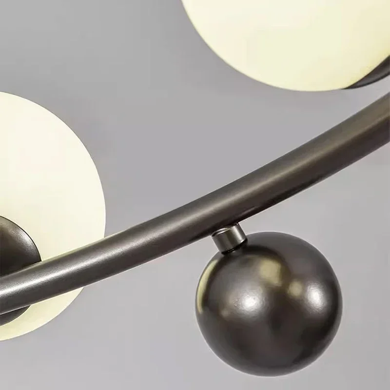 SANDYHA Unique Circular Magic Bean Pendant Lights Modern Chandelier for Restaurant Living Room Bedroom Stylish Lighting Fixture