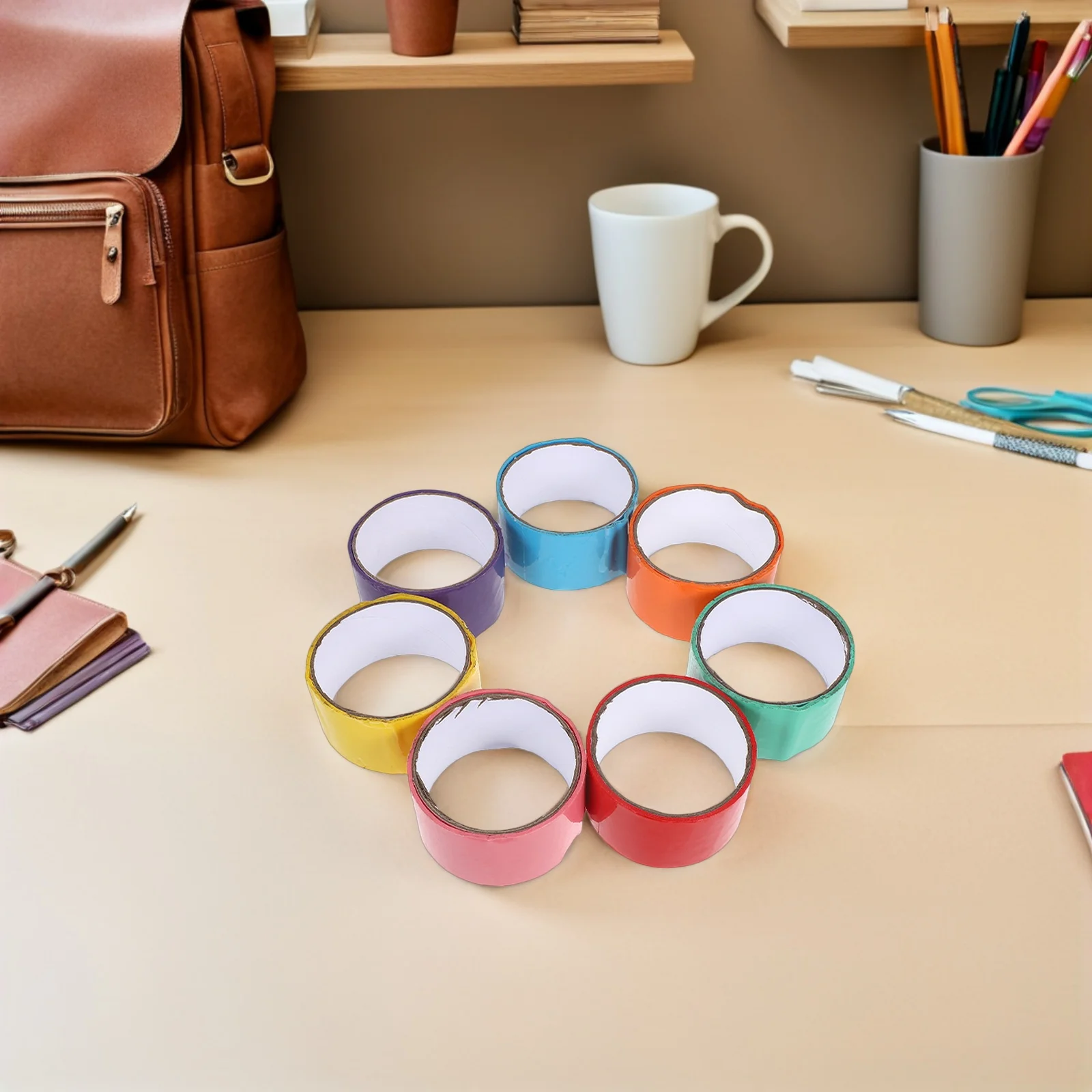 7pcs Rainbow Strong Adhesive Tape Wide Duct Roll For Diy Crafts Decompression Sensory Kids Adults Office Sealing Projects Tapes