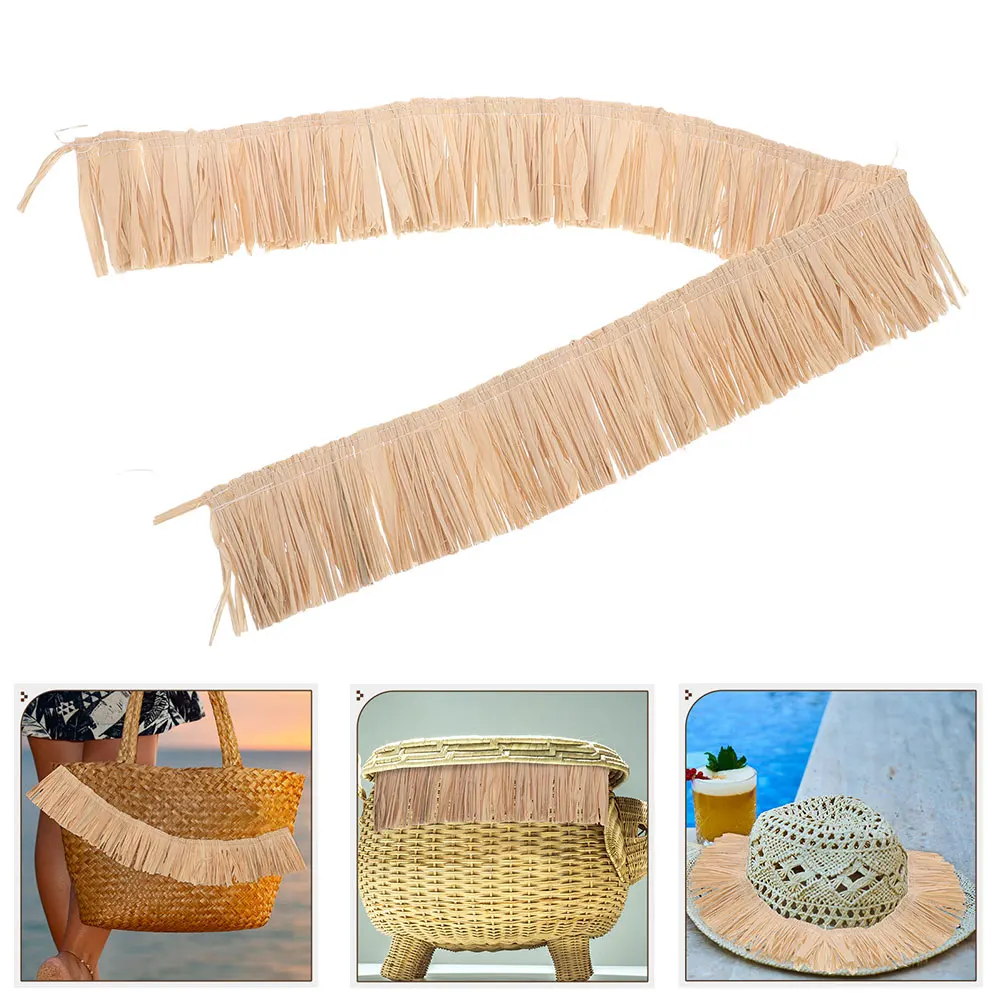 

Raffia Weaves Handcrafted Natural Grass Skirt Tassel Wedding DIY Hawaiian Party Supplies Woven Ornaments Leaf Grass Decor