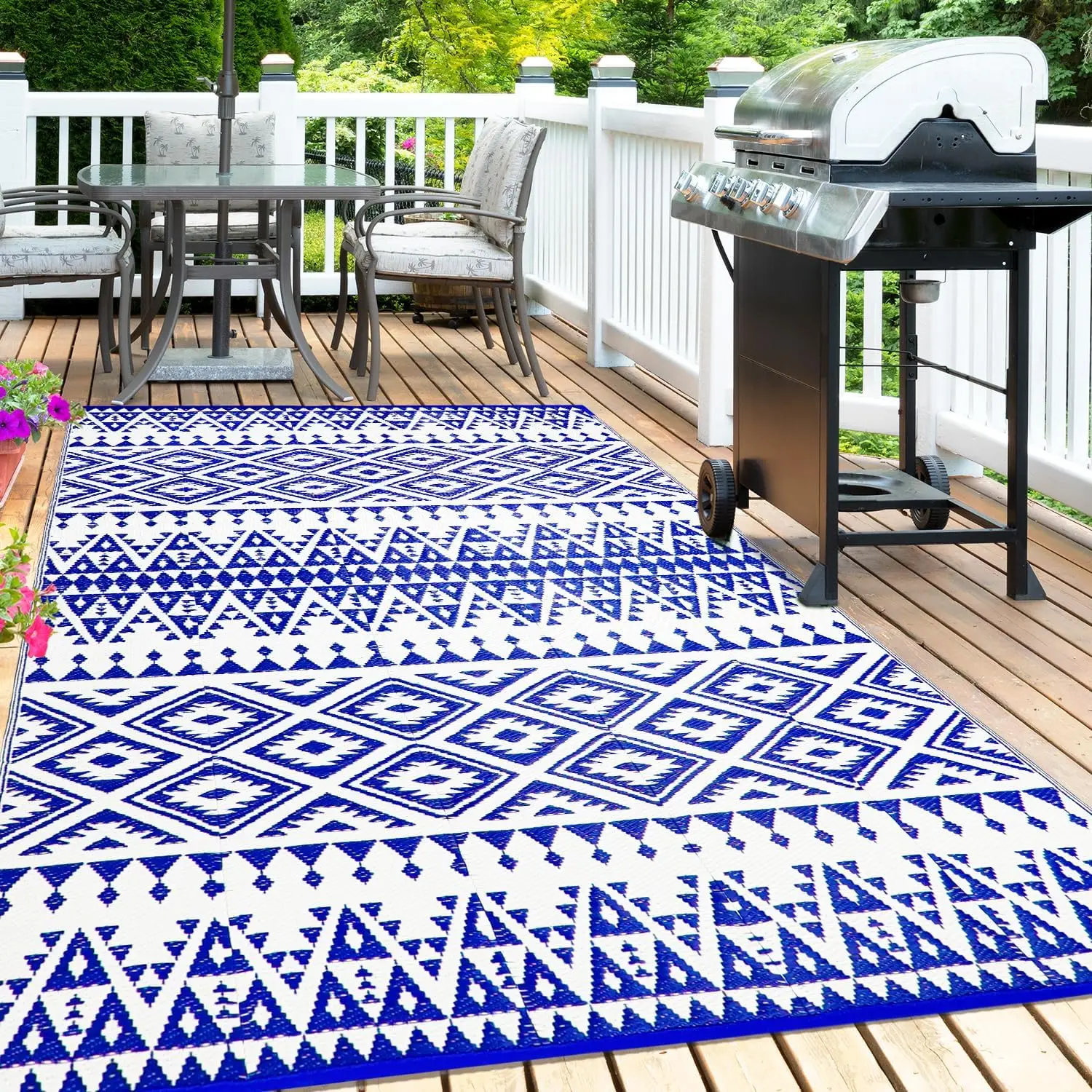 

Outdoor Rug Mat for Patio, 6x9ft Waterproof Reversible Plastic Straw Rugs, Camping Carpet Area Mats for RV, Porch, Deck, Back