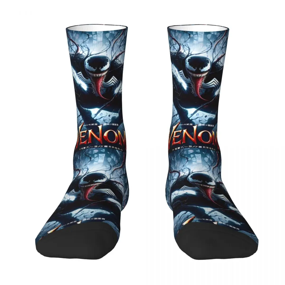 Venom Super Hero Stockings Design Śmieszne skarpetki Zimowe skarpetki przeciwpotowe Męskie Miękkie skarpetki rowerowe