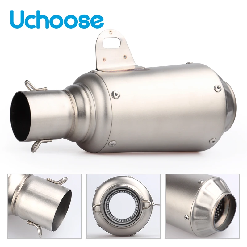 Universelles Motorrad-Auspuffrohr, 36–51 mm rutschfester Schalldämpfer mit Logo für AhamaY MT 07 Z900 ajnjN 400 GSR 600 SV650, stilvoll.