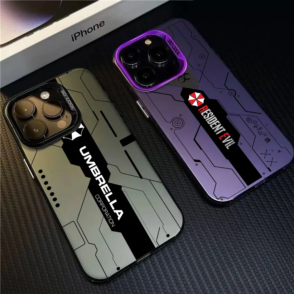 Game ResidentS EvilS Crisises Muster Handyhülle Laser Ripple Silber Silikonhülle für iPhone 17 16 15 14 13 12 11 Pro Plus Max