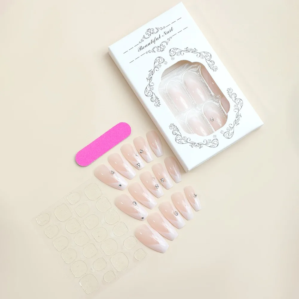 Waterproof Valentine's Day Ballerina False Nails Press on Nails Wearable Fake Nails Manicure Tool Full Cover Nail Tips Girl