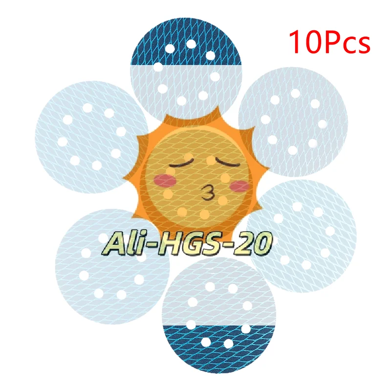 10 قطع من أقراص الصنفرة مقاس 5 بوصات - دعامة لاصقة ذات 8 فتحات، 60-400 حبيبة لتلميع الخشب والمعادن