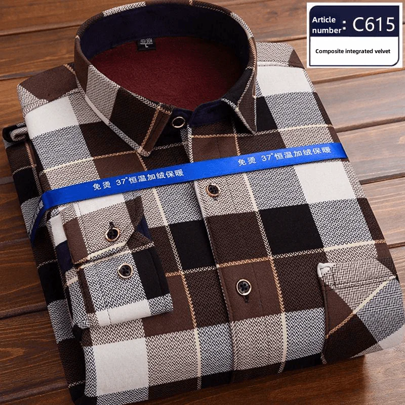 New Autumn Winter Casual Men\'s Fashion Long Sleeve Plaid Shirt Thick Warm Men\'s Casual High Quality Soft Large Size Shirt L-4XL