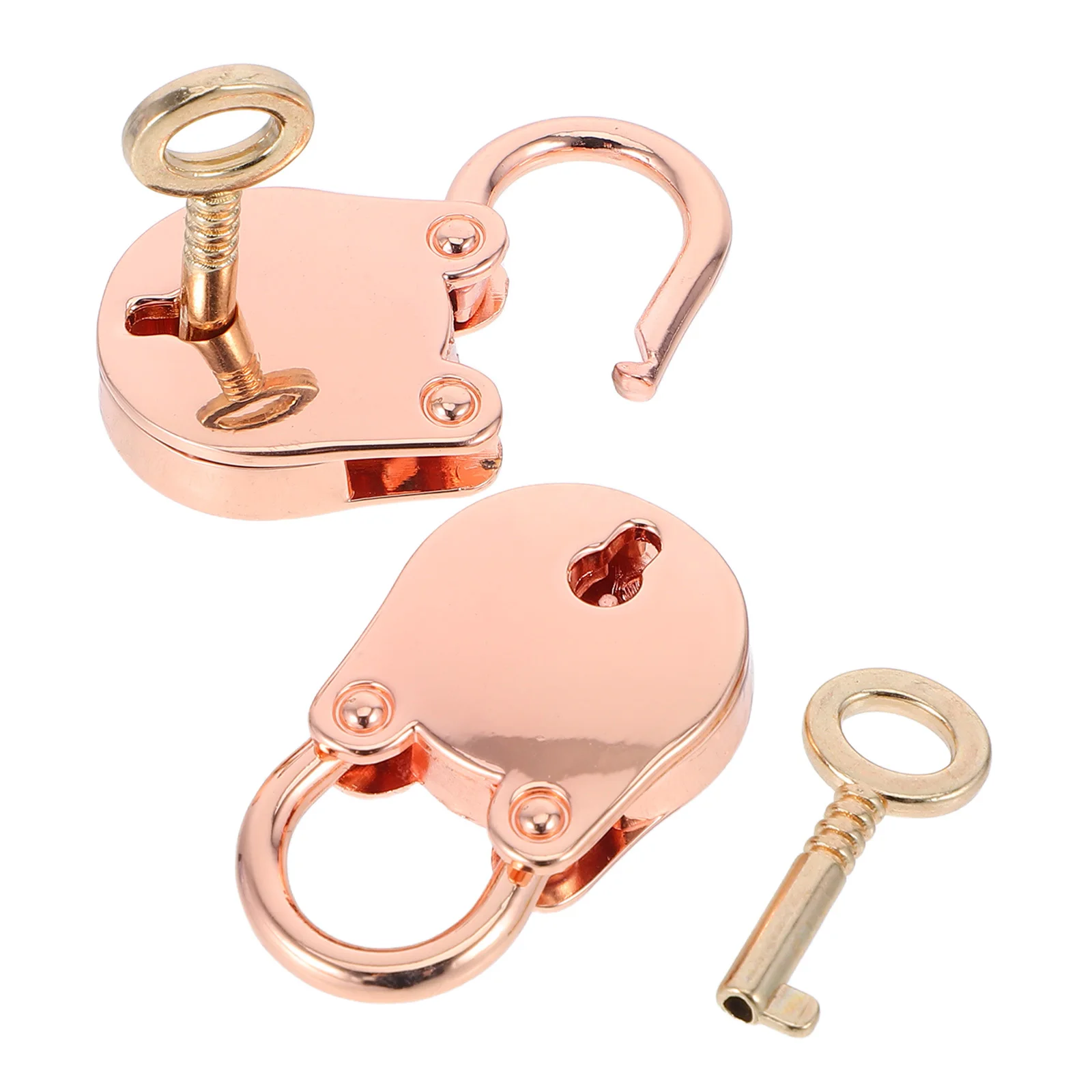 

2 Set Mini Suitcase Lock with Key Backpack Padlock Jewelry Small Bear Shaped Diary Book Vintage