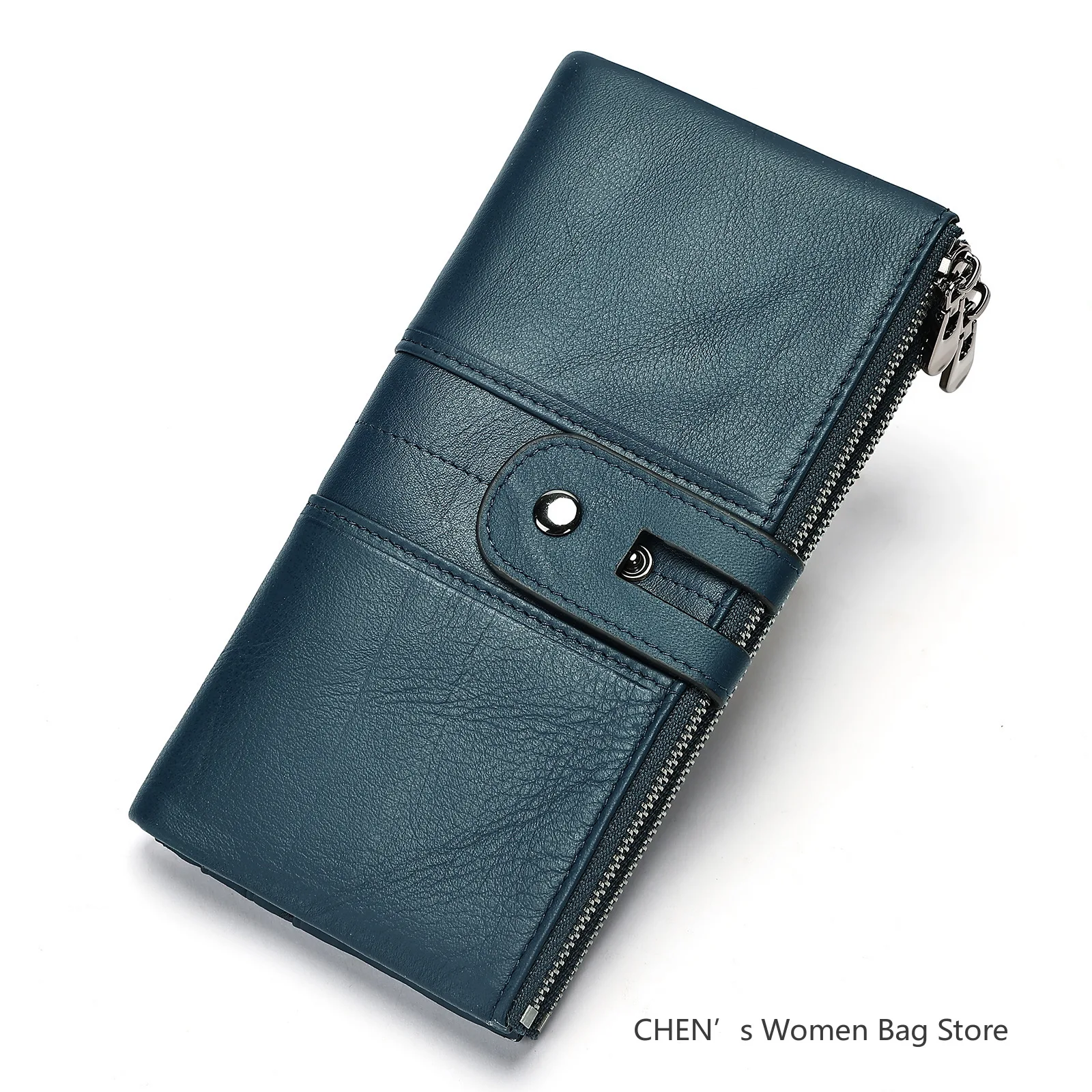 

Женский кошелек-клатч из натуральной кожи, длинный кошелек с застежкой, держатель для карт, винтажный мужской кошелек на молнии, сумка для денег Portemonnee