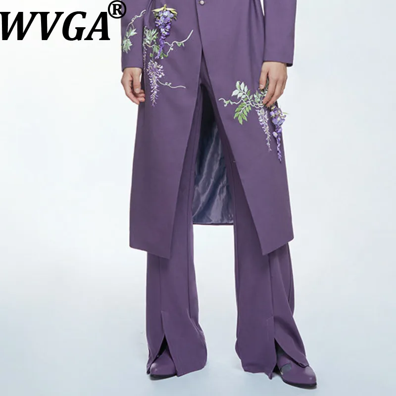 WVGA Spring Summer Autumn New Men's Tide Flared Elegant Trendy Design Straight Niche Chic Casual Vintage Pants StreetWear W18679