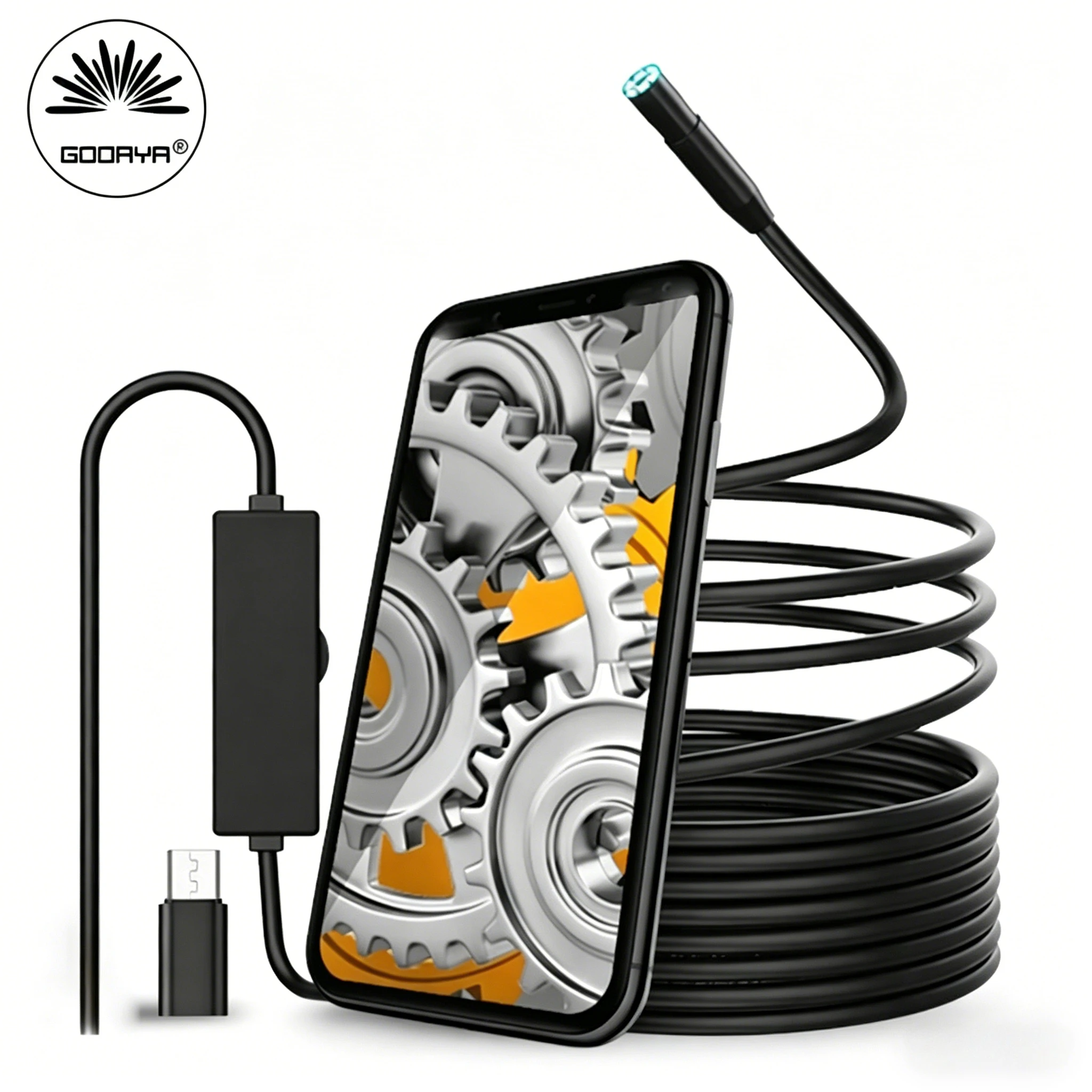 7mm USB Camera Endoscope Borescope Inspection Camera Waterproof 1/2/5M Flexible Tube Mirco Portable Inspection Camera